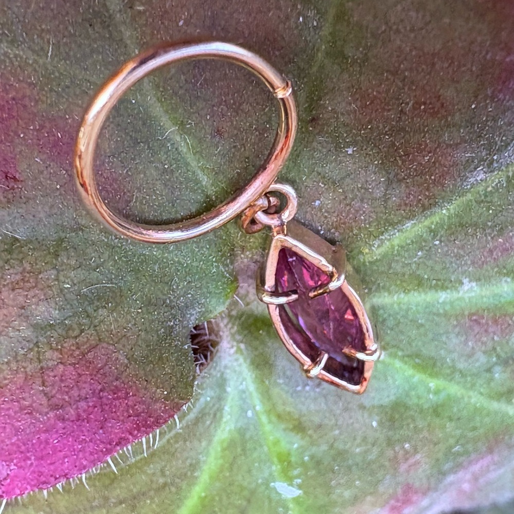 Sacred Symbols jewelry seam ring with Pink Tourmaline New